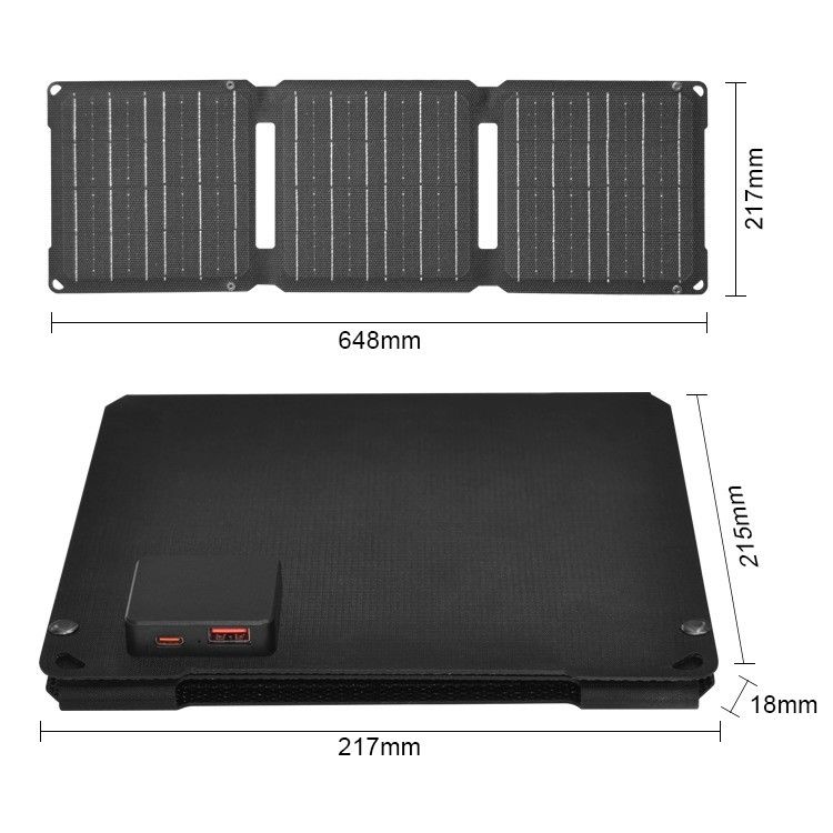 20W モノセルポータブルソーラーバッグ USBタイプC出力とETFE表面材料