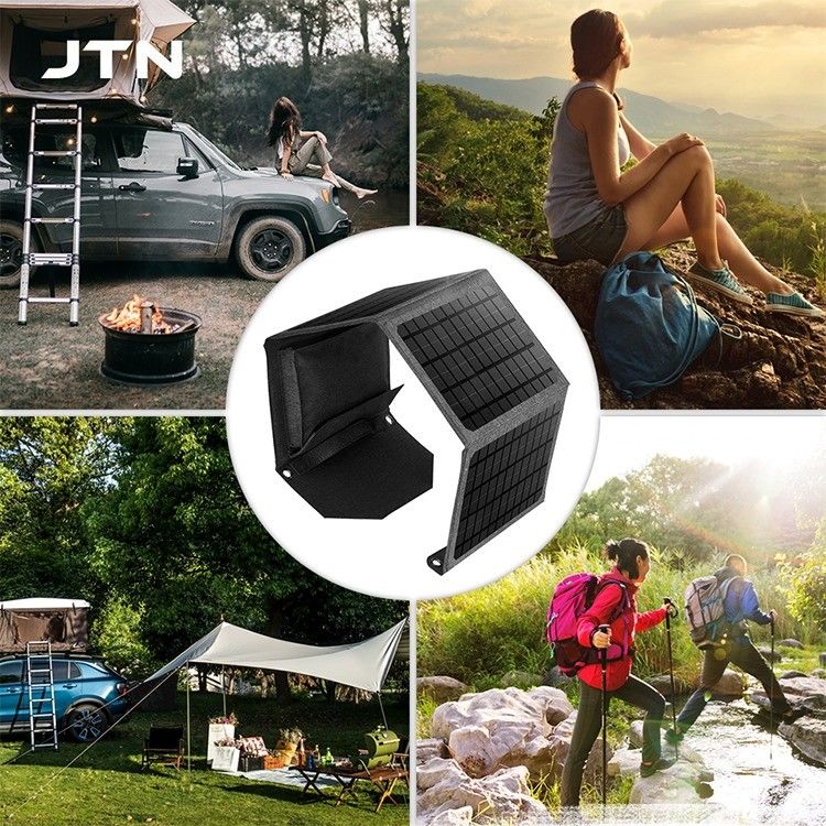 折りたたむデザイン 太陽光パネル充電器 24W/30W ラップトップと電話 屋外キャンプ