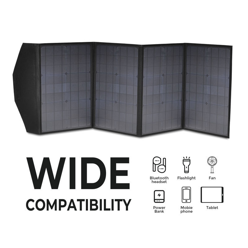 100W モノセル 全黒色 折りたたむ太陽光パネル PET/ETFE 表面材料
